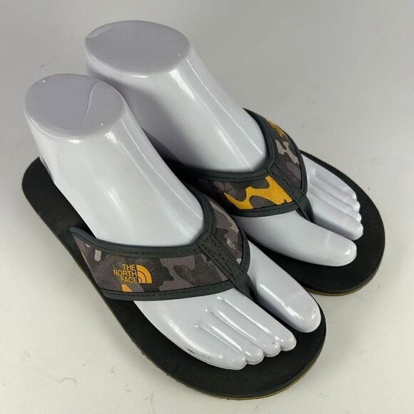 THE NORTH FACE BOYS BASE CAMP FLIP-FLOPS US 5 GRAY CAMO THONG SANDAL - Picture 5 of 8
